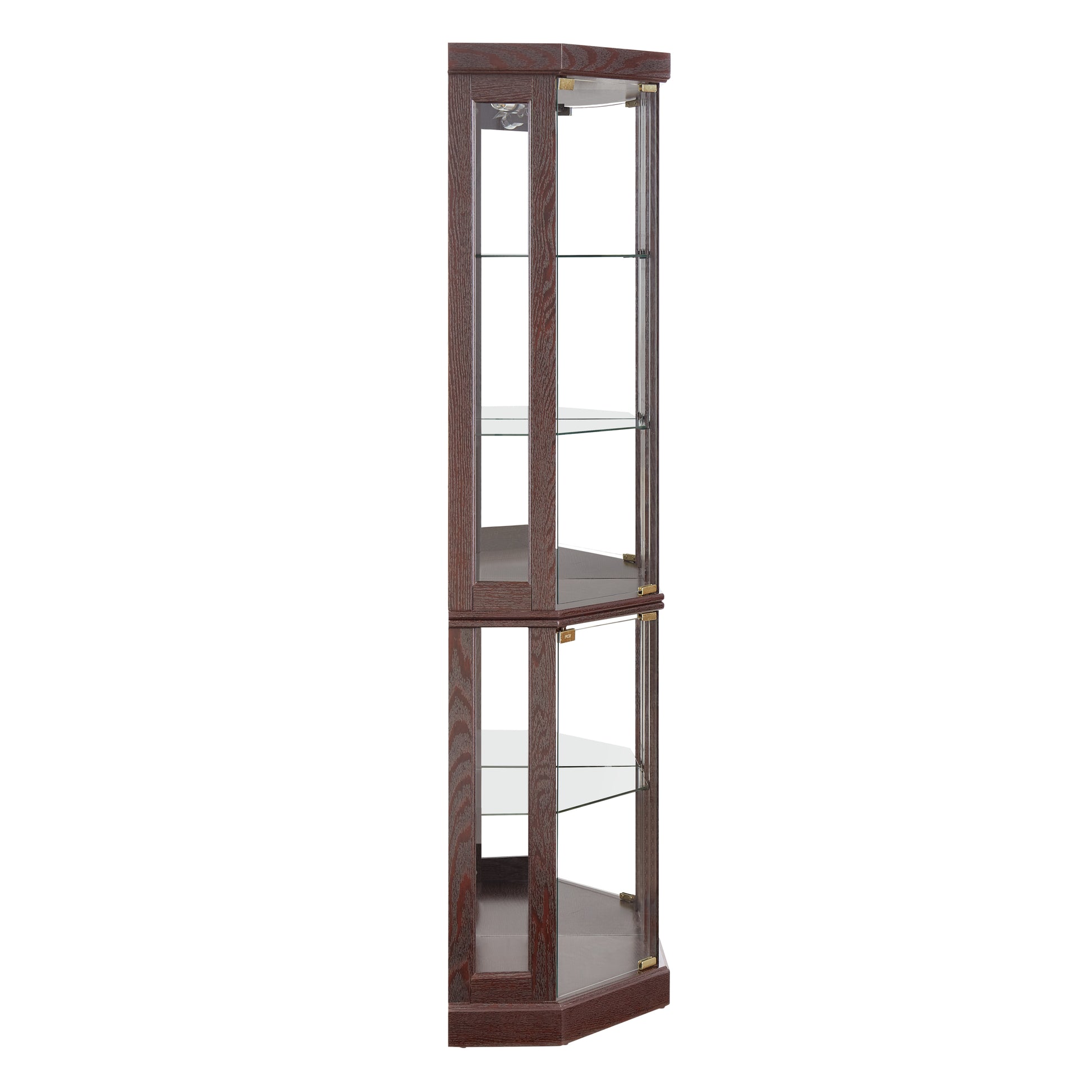 Corner Glass Cabinet Lighted Curio Cabinet Corner Display Case for Living Room, Curio Cabinet,-UH Decor-Default-Urbanheer