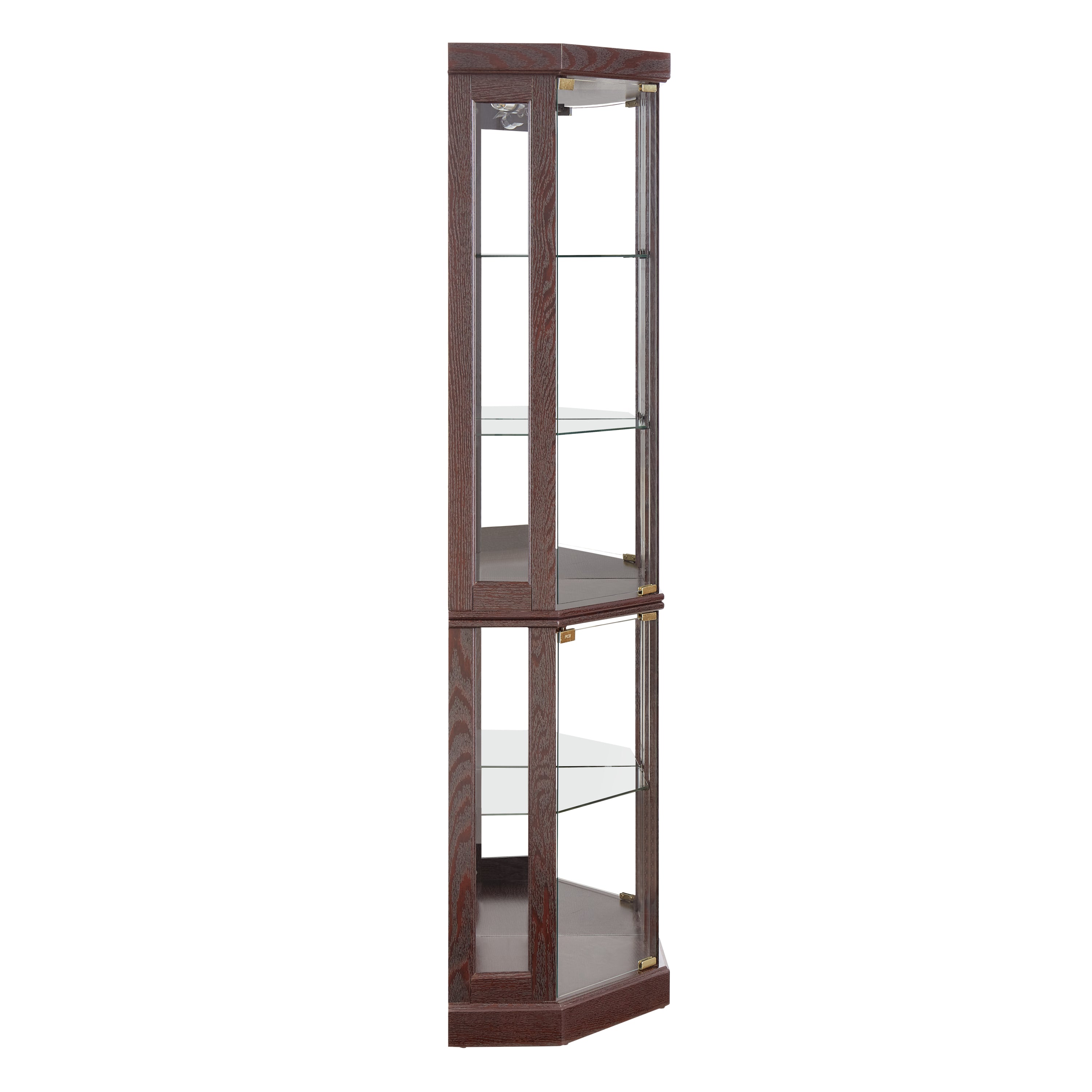 Corner Glass Cabinet Lighted Curio Cabinet Corner Display Case for Living Room, Curio Cabinet,-UH Decor-Default-Urbanheer