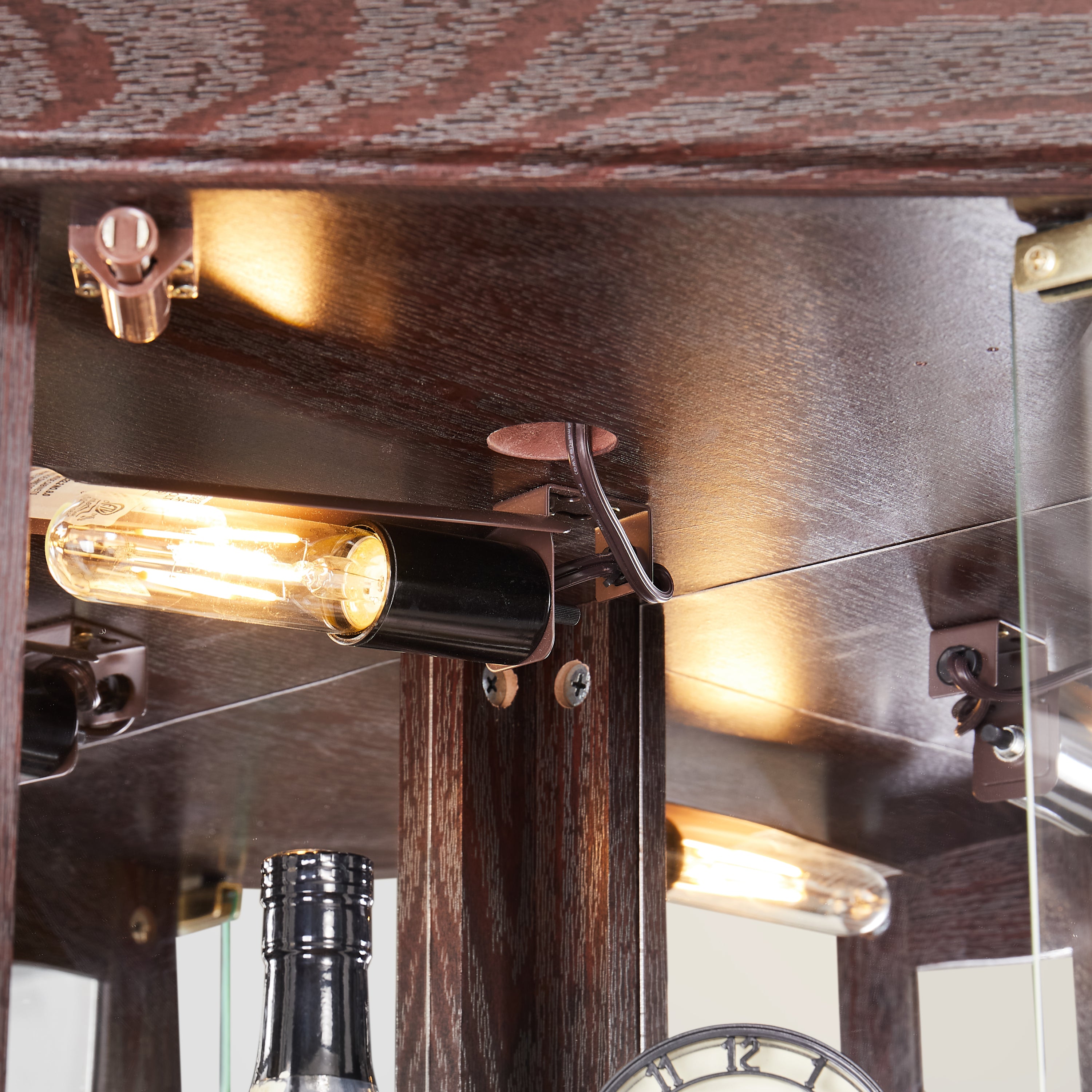 Corner Glass Cabinet Lighted Curio Cabinet Corner Display Case for Living Room, Curio Cabinet,-UH Decor-Default-Urbanheer