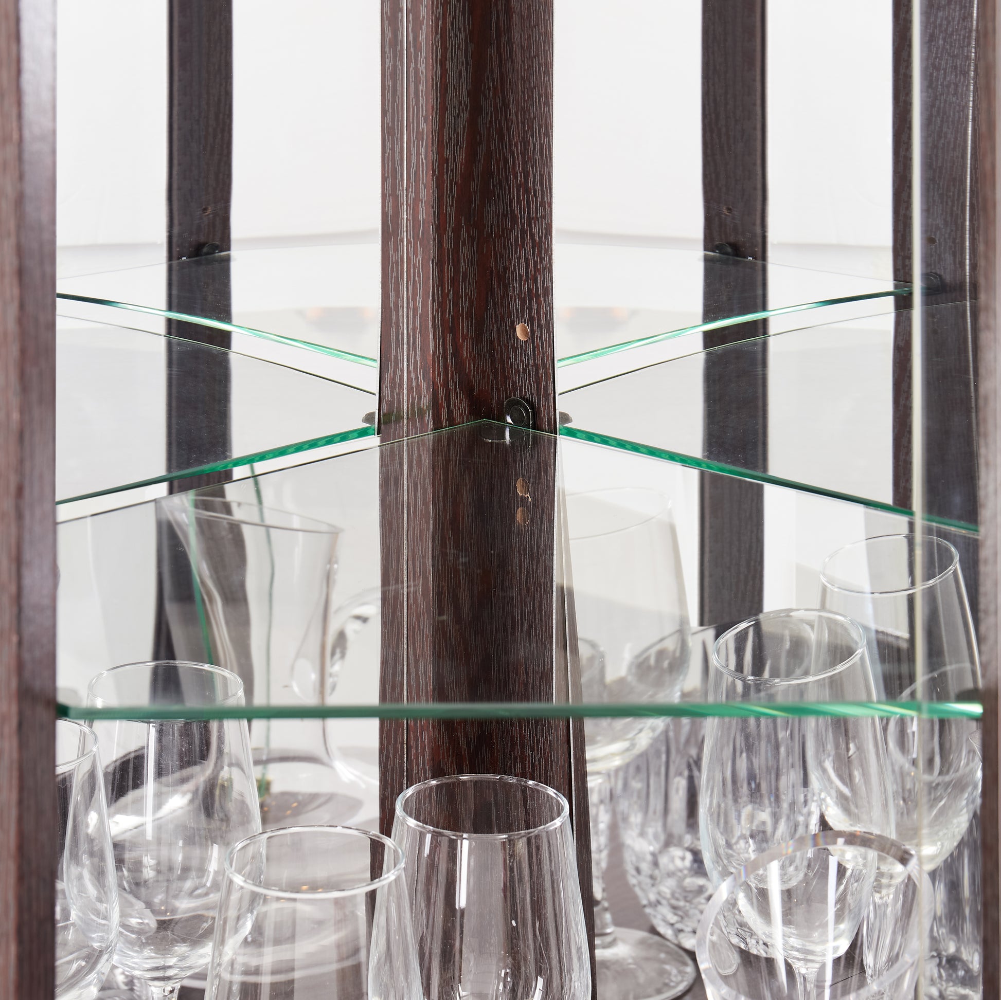 Corner Glass Cabinet Lighted Curio Cabinet Corner Display Case for Living Room, Curio Cabinet,-UH Decor-Default-Urbanheer