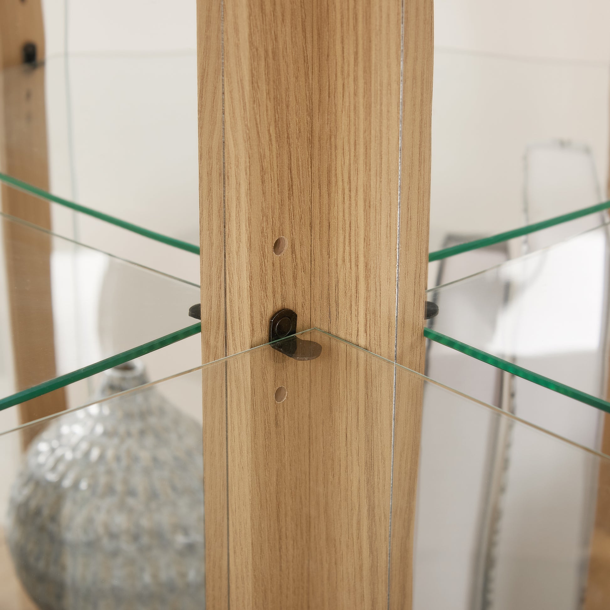 Corner Lighted Curio Cabinet Corner Glass Cabinet Lighted Curio Cabinet Corner Display Case for-UH Decor-Default-Urbanheer