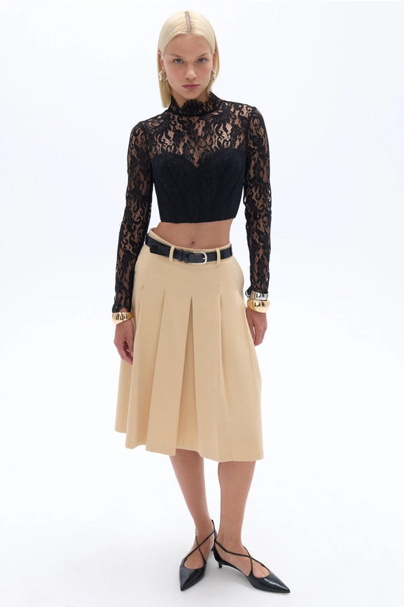 Corset-Look Lace Blouse-Blouse-NOCTURNE-XS-Black-Urbanheer