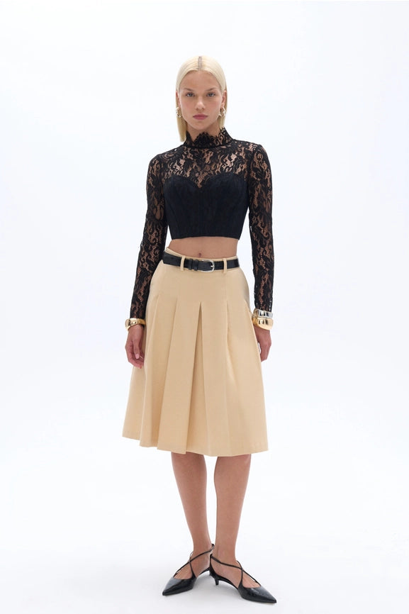 Corset-Look Lace Blouse-Blouse-NOCTURNE-XS-Black-Urbanheer