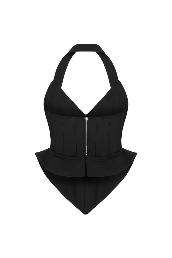 Corset Style Crop Top-Top-NOCTURNE-XS-Black-Urbanheer
