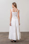 Corset Top Button Down Tiered Maxi Dress WHITE-Dress-Moon River-XS-WHITE-Urbanheer
