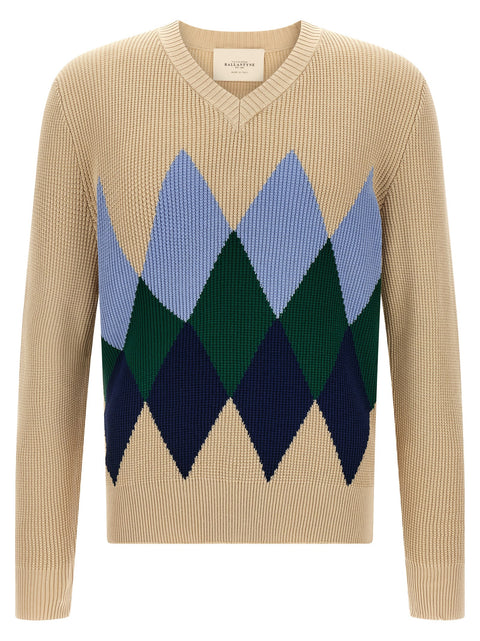 Cotton Argyle Pattern Sweater