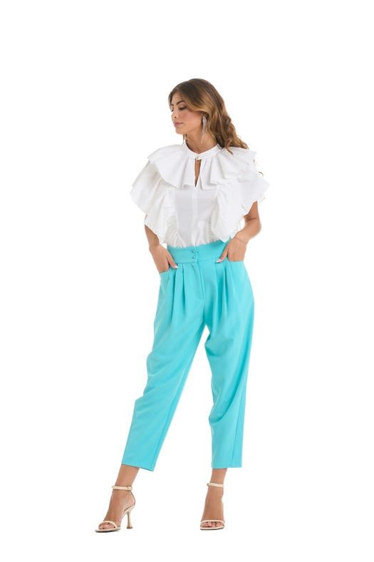 Cotton Blouse with Ruffles-Blouse-Miawhitemilano-S-white-Urbanheer