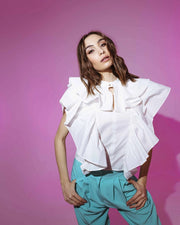 Cotton Blouse with Ruffles-Blouse-Miawhitemilano-S-white-Urbanheer