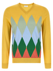 Cotton Cashmere Argyle Sweater