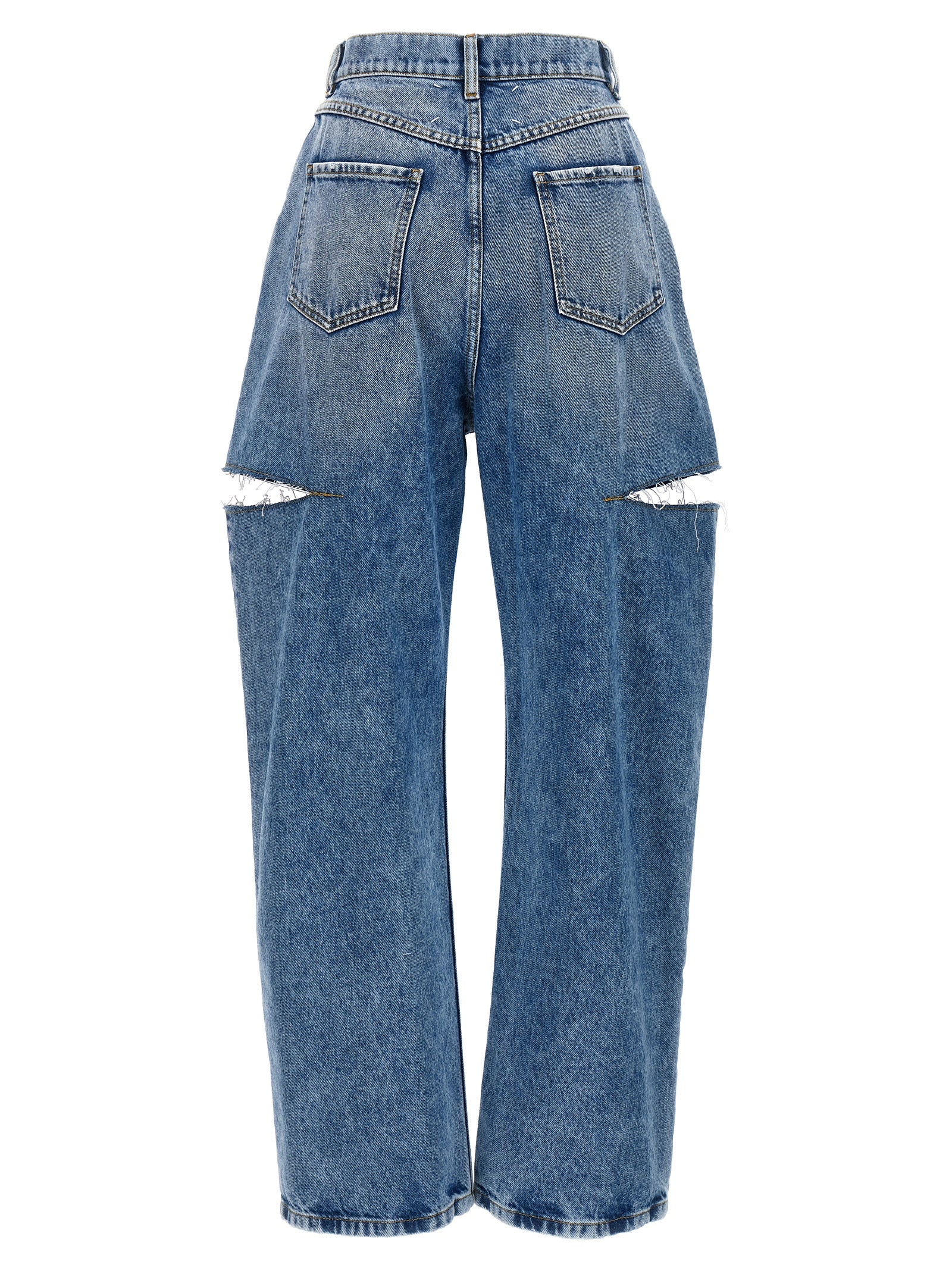 Cotton Denim Cut-Out Jeans for Comfort