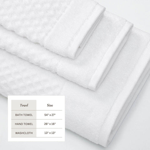 Cotton Diamond Waffle Weave Bath Towel: Optic White / Bath Towel
