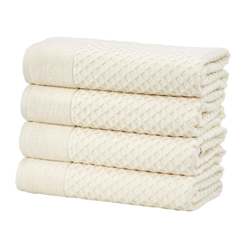 Cotton Diamond Waffle Weave Bath Towel: Optic White / Bath Towel