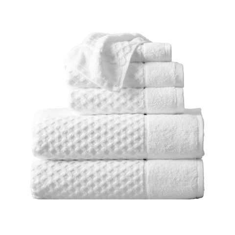 Cotton Diamond Waffle Weave Bath Towel: Optic White / Bath Towel