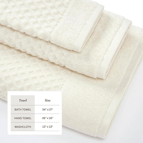 Cotton Diamond Waffle Weave Bath Towel: Optic White / Bath Towel