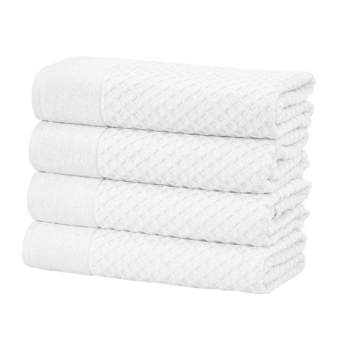 Cotton Diamond Waffle Weave Bath Towel: Optic White / Bath Towel