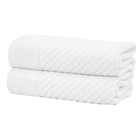 Cotton Diamond Waffle Weave Bath Towel: Optic White / Bath Towel