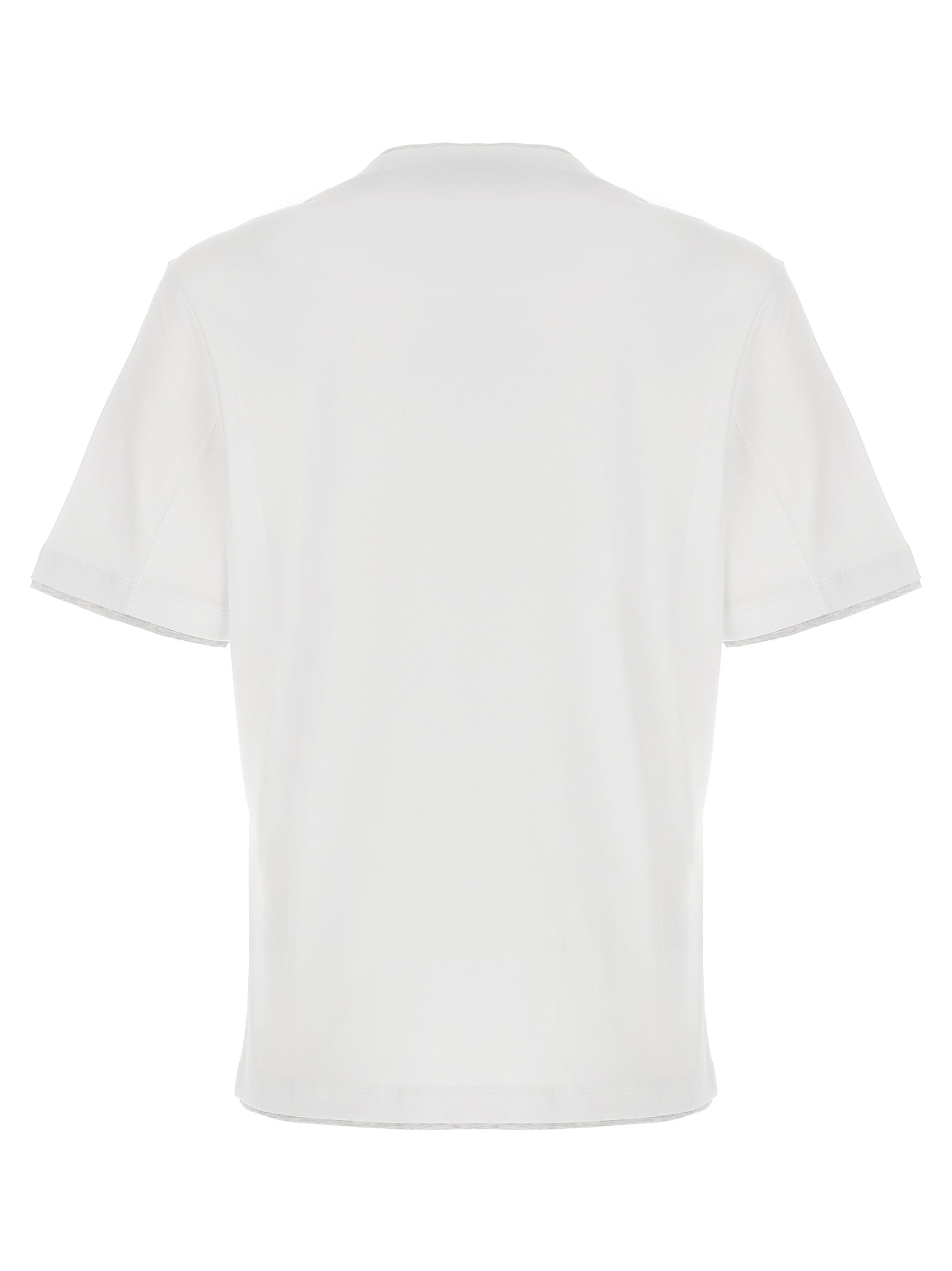 Cotton Double Layer Crewneck T-Shirt