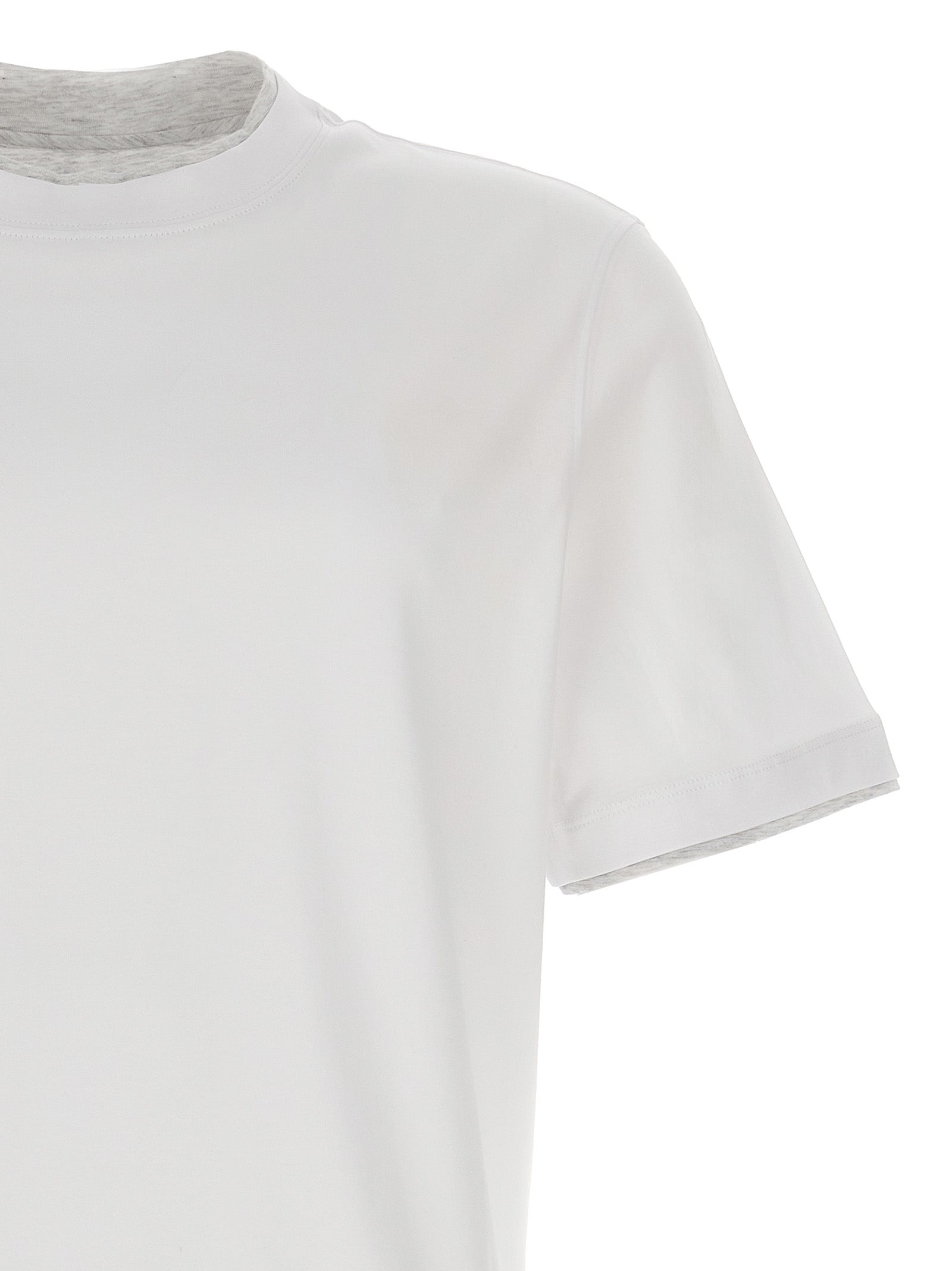 Cotton Double Layer Crewneck T-Shirt