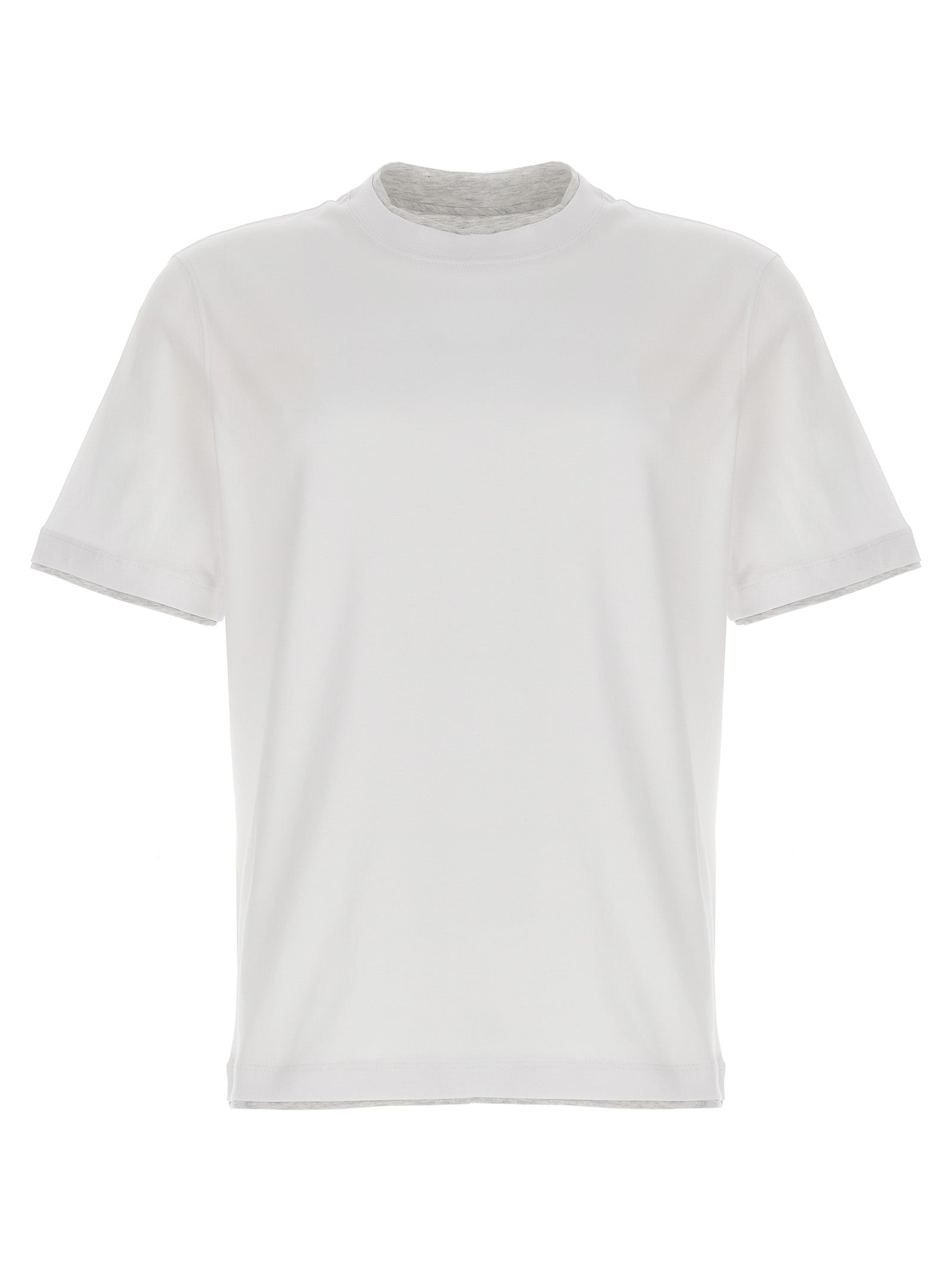 Cotton Double Layer Crewneck T-Shirt