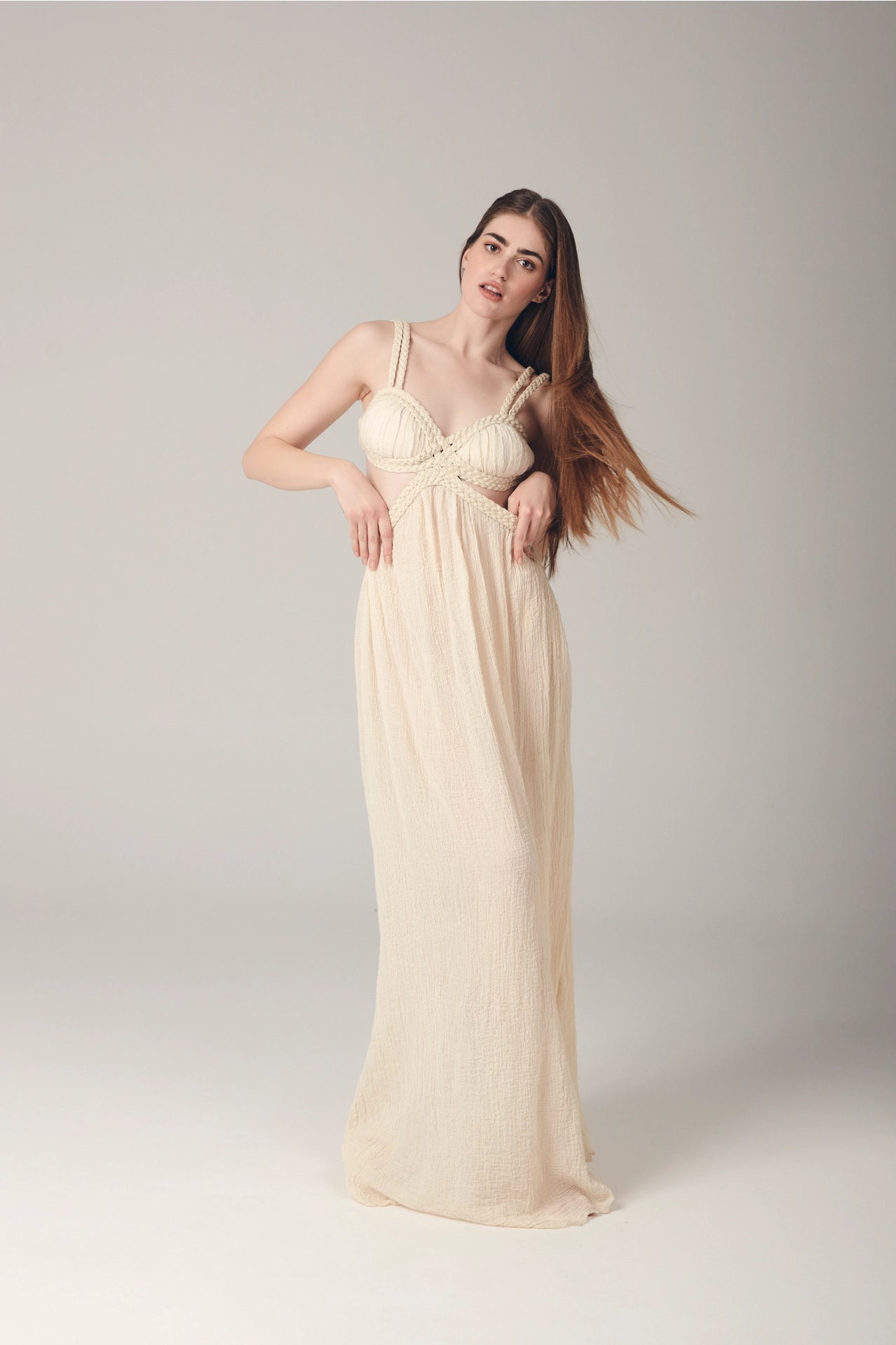 Cotton Dress with Braids