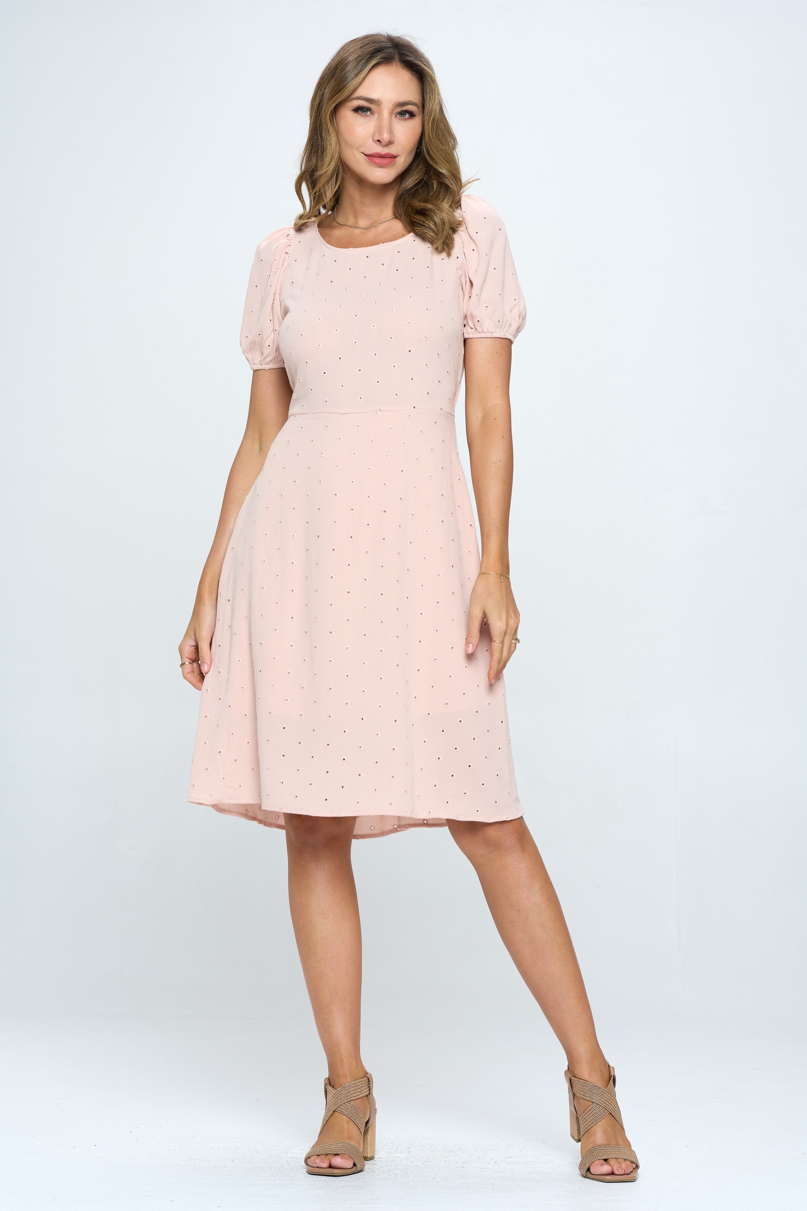 Cotton Embroidered Dress with Open Back-Dresses-Reneecollection-Urbanheer