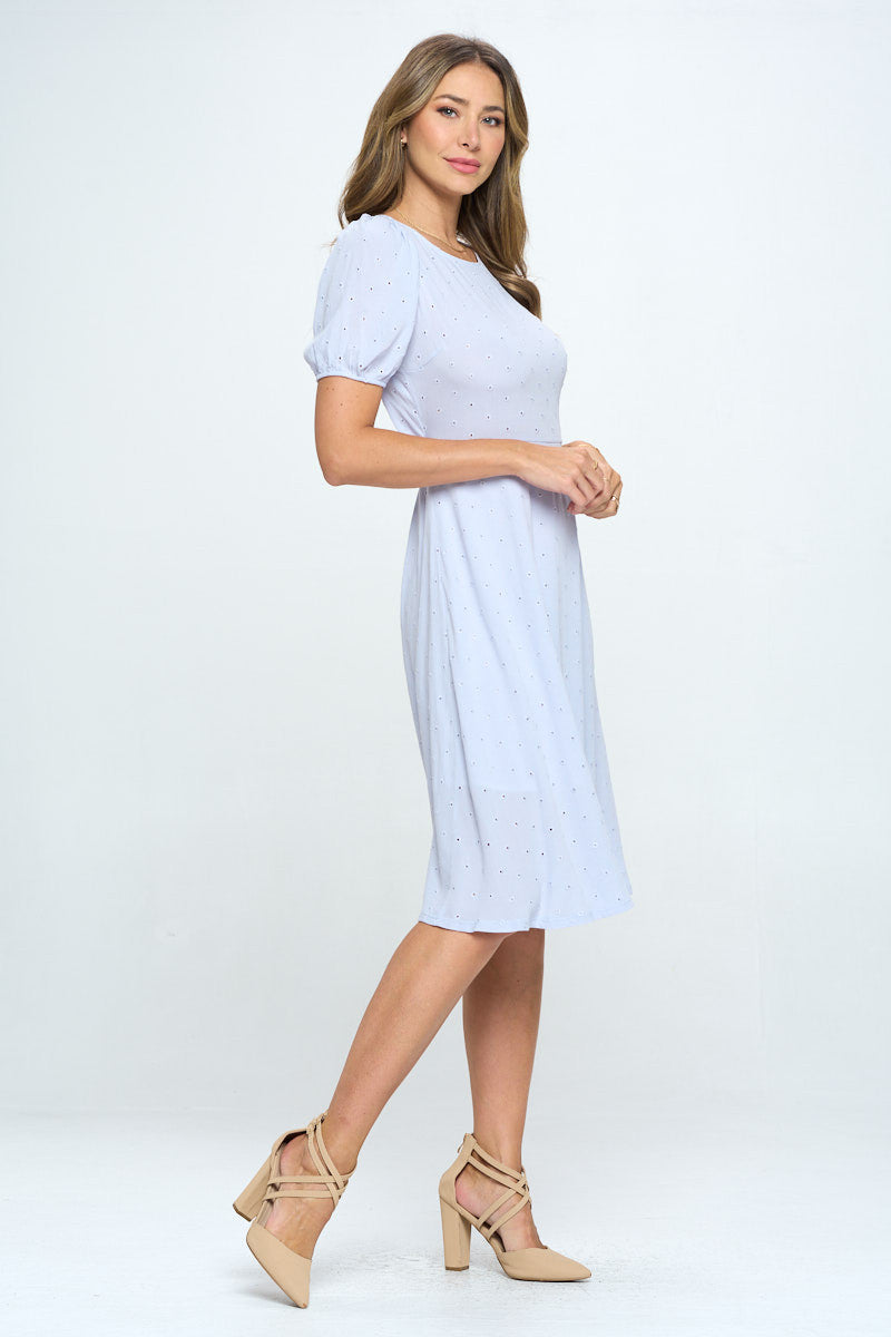 Cotton Embroidered Dress with Open Back-Dresses-Reneecollection-Urbanheer