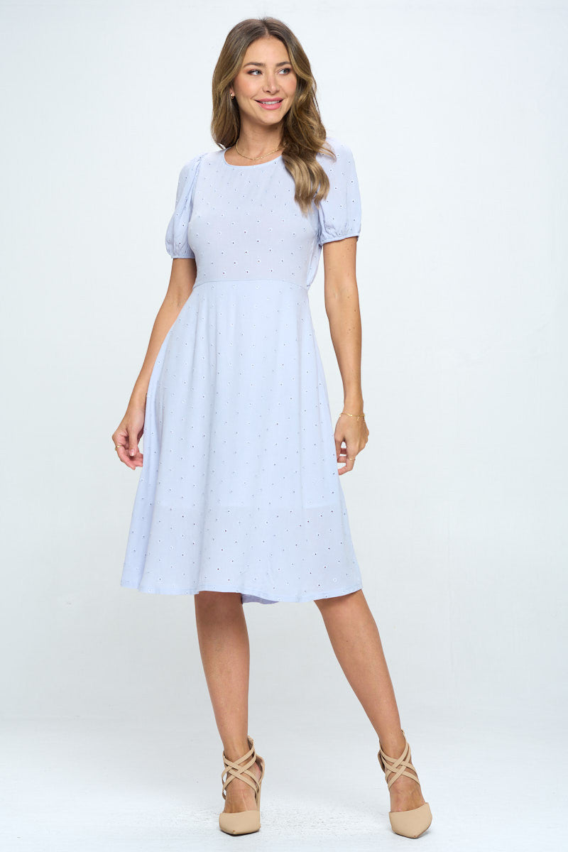 Cotton Embroidered Dress with Open Back-Dresses-Reneecollection-Urbanheer