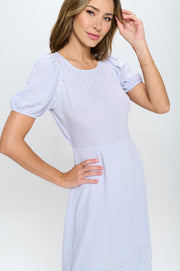 Cotton Embroidered Dress with Open Back-Dresses-Reneecollection-Urbanheer
