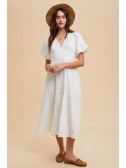 Cotton Eyelet Dress OFF-WHITE-Dress-In Loom-S-OFF-WHITE-Urbanheer
