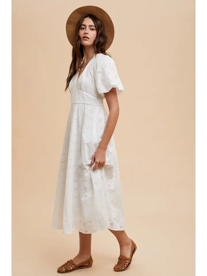 Cotton Eyelet Dress OFF-WHITE-Dress-In Loom-S-OFF-WHITE-Urbanheer