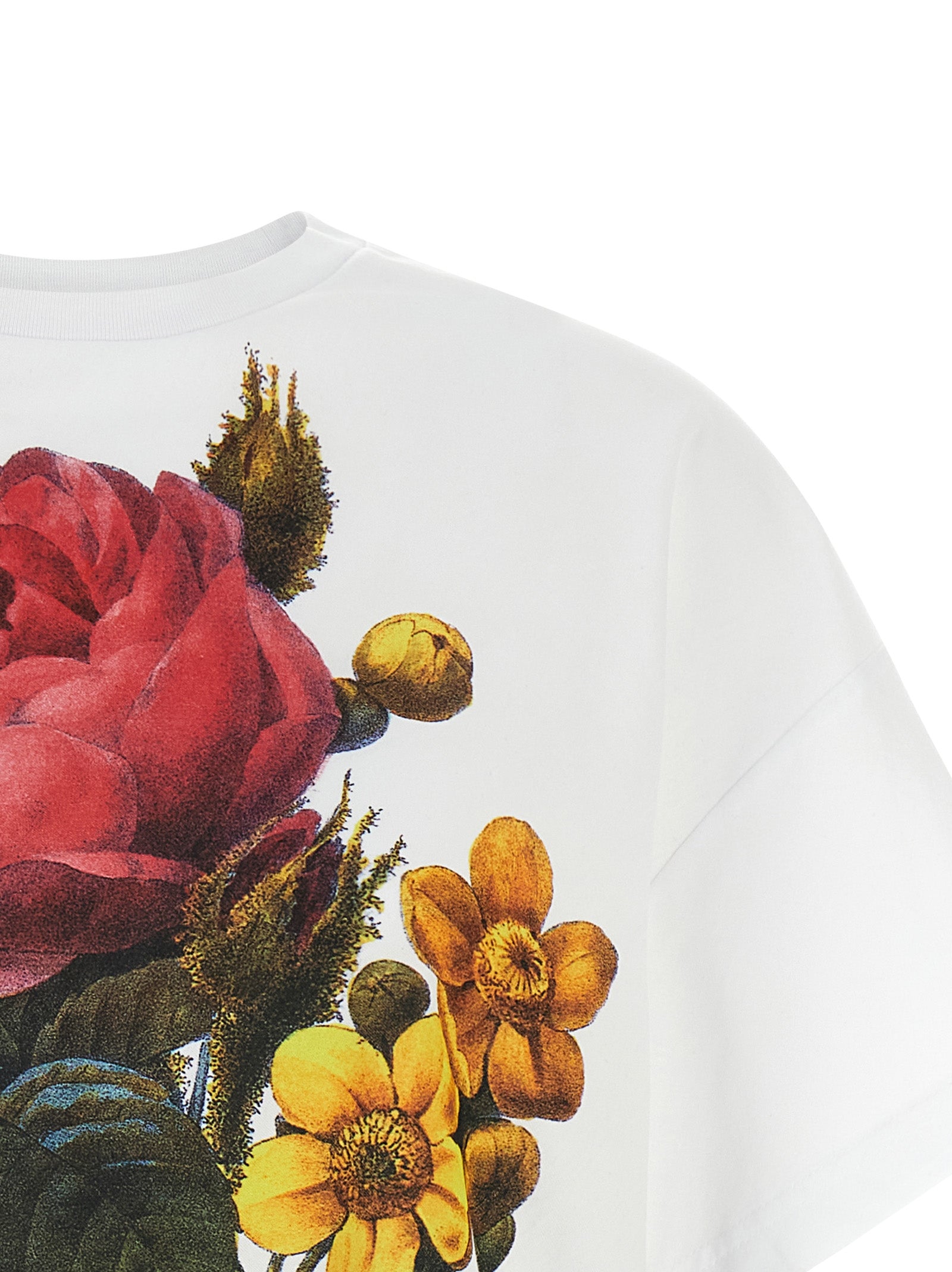 Cotton Floral Crew Neck T-Shirt for Comfort