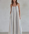 Cotton Gauze Striped Cami Pintuck Midi Dress-Dress-By Together-S-Cream Blue-Urbanheer