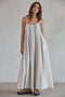 Cotton Gauze Striped Cami Pintuck Midi Dress-Dress-By Together-S-Cream Blue-Urbanheer
