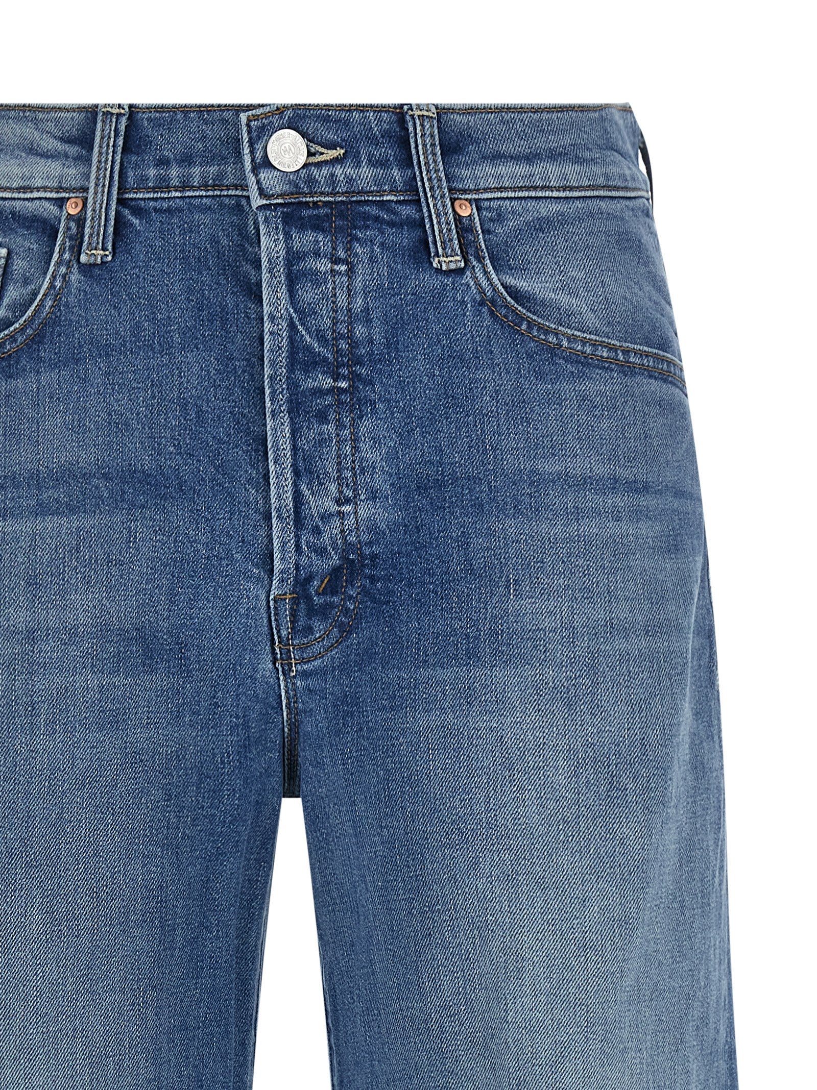 Cotton High-Waist Wide-Leg Jeans