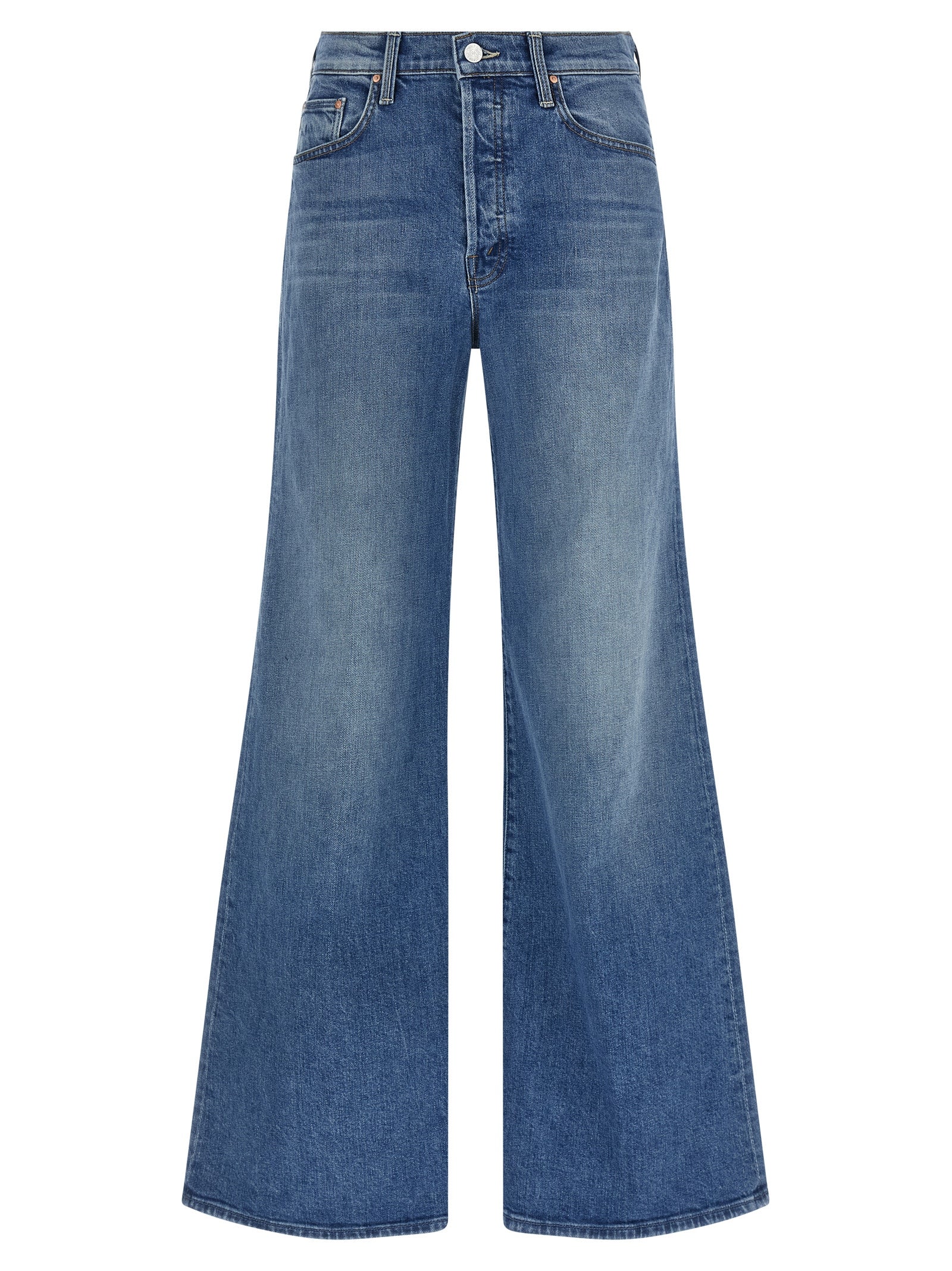 Cotton High-Waist Wide-Leg Jeans