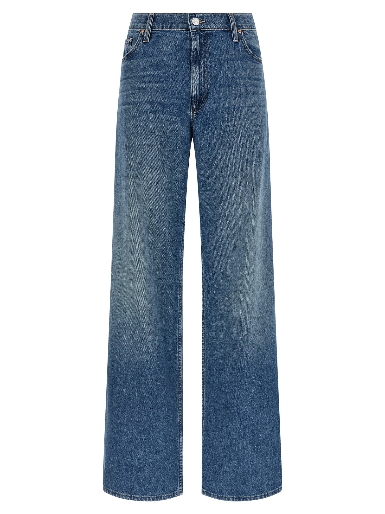 Cotton High-Waist Zip Jeans for Comfort and Breathability