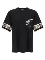 Cotton Jersey T-Shirt with Silk Detail