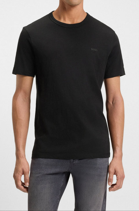Cotton Jersey T-shirt with Logo Detail Black