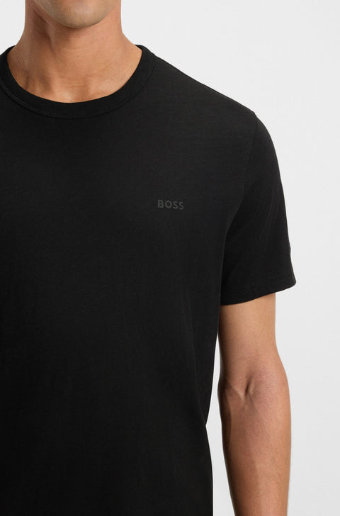 Cotton Jersey T-shirt with Logo Detail Black