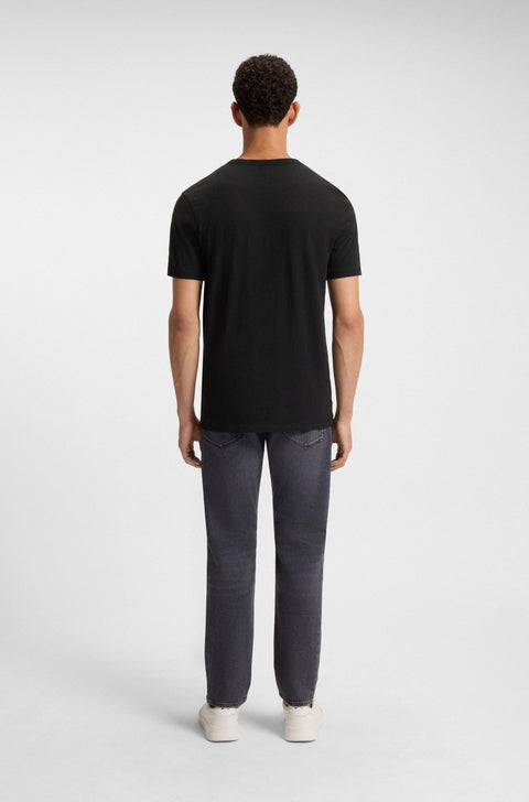 Cotton Jersey T-shirt with Logo Detail Black
