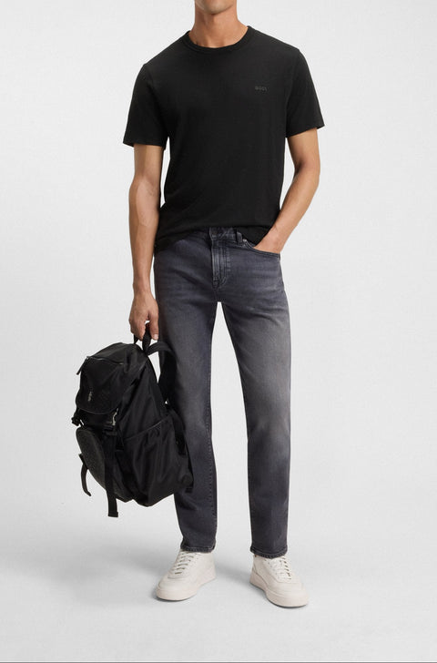 Cotton Jersey T-shirt with Logo Detail Black