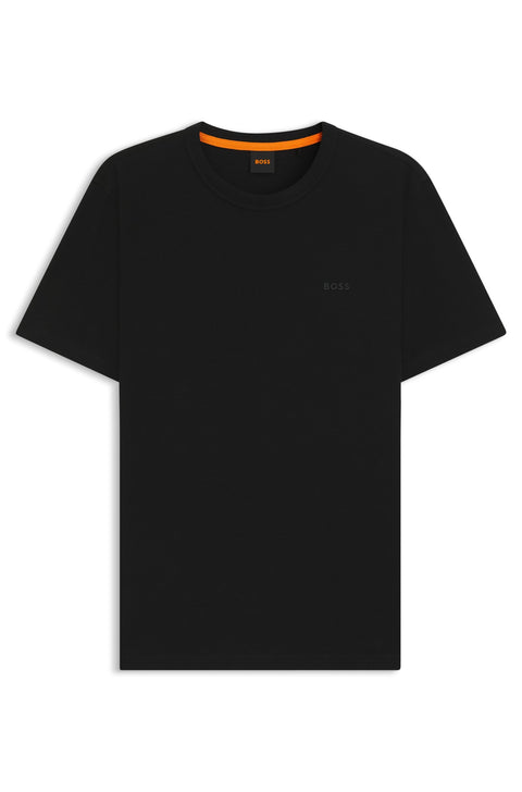 Cotton Jersey T-shirt with Logo Detail Black