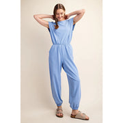 Cotton Lycra Open Back Jumpsuit Lt Indigo-Jumpsuit-Rae Mode-S-Urbanheer