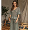 Cotton Mesh Grid Short Sleeve Top Army Green-Top-MILIO MILANO-XS-Army Green-Urbanheer