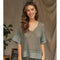 Cotton Mesh Grid Short Sleeve Top Army Green-Top-MILIO MILANO-XS-Army Green-Urbanheer