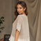 Cotton Mesh Grid Short Sleeve Top-Top-MILIO MILANO-S-BEIGE-Urbanheer