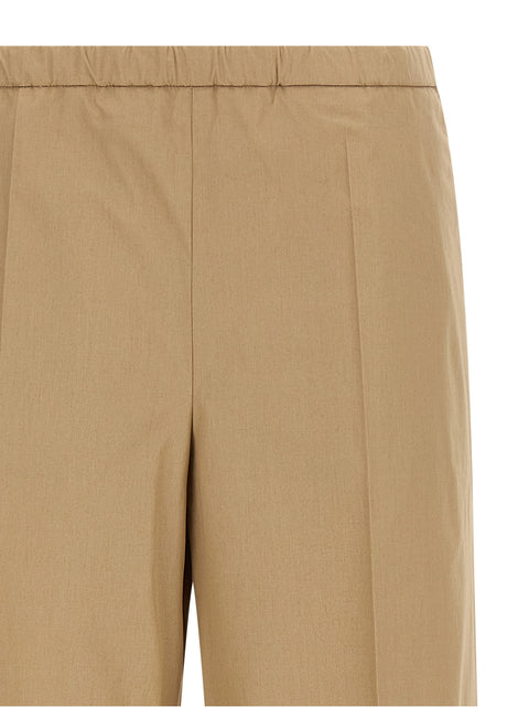 Cotton Poplin Wide-Leg Pants