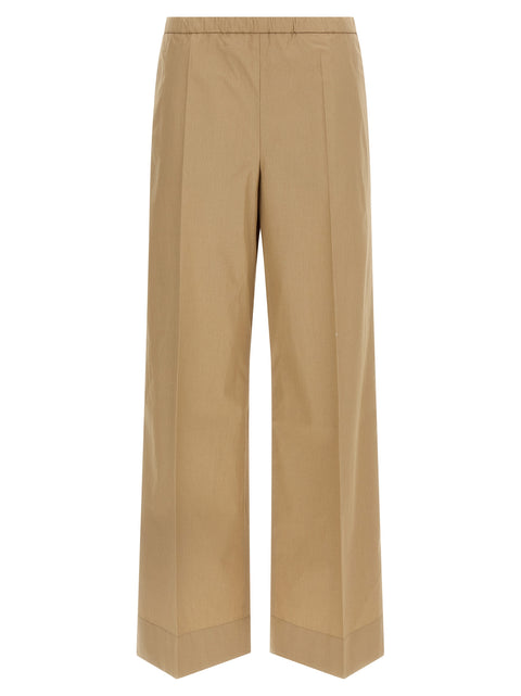 Cotton Poplin Wide-Leg Pants