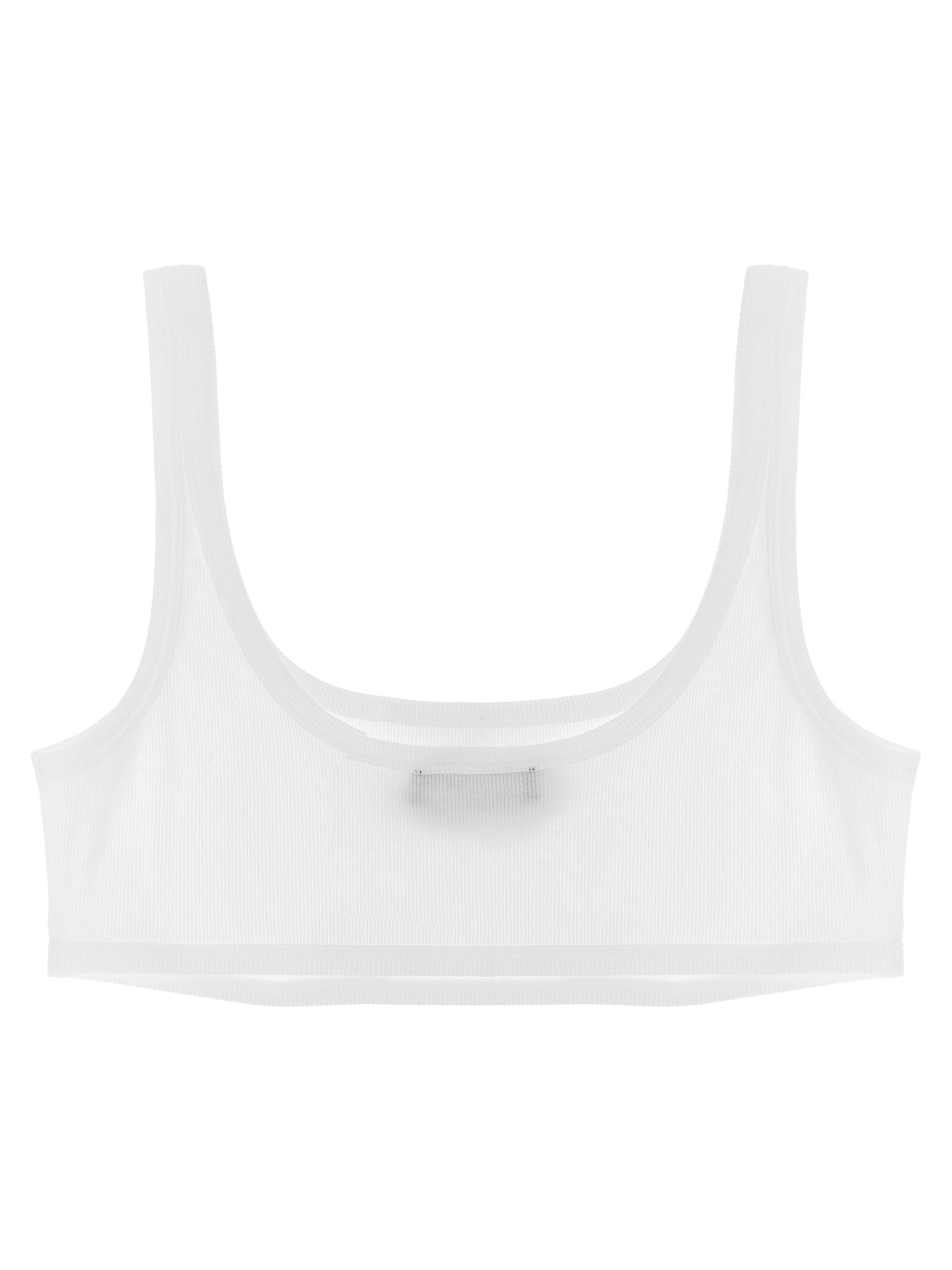 Cotton Ribbed Logo Bra for Comfort