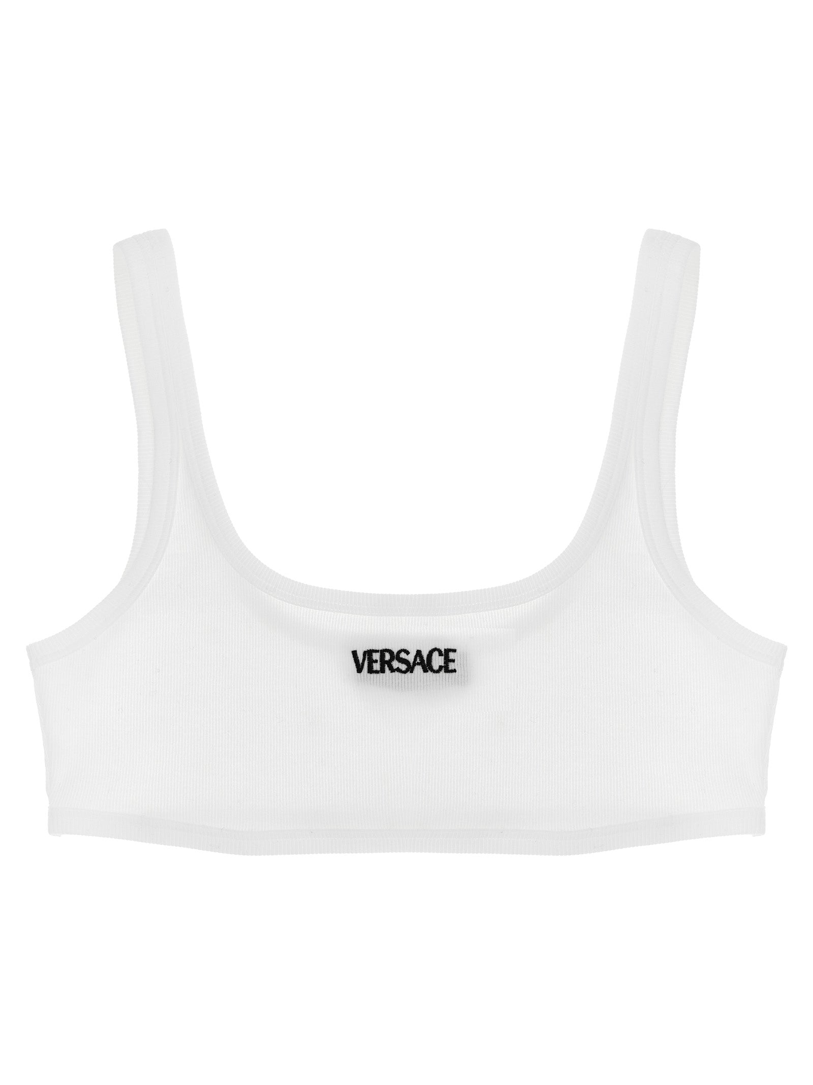 Cotton Ribbed Logo Bra for Comfort